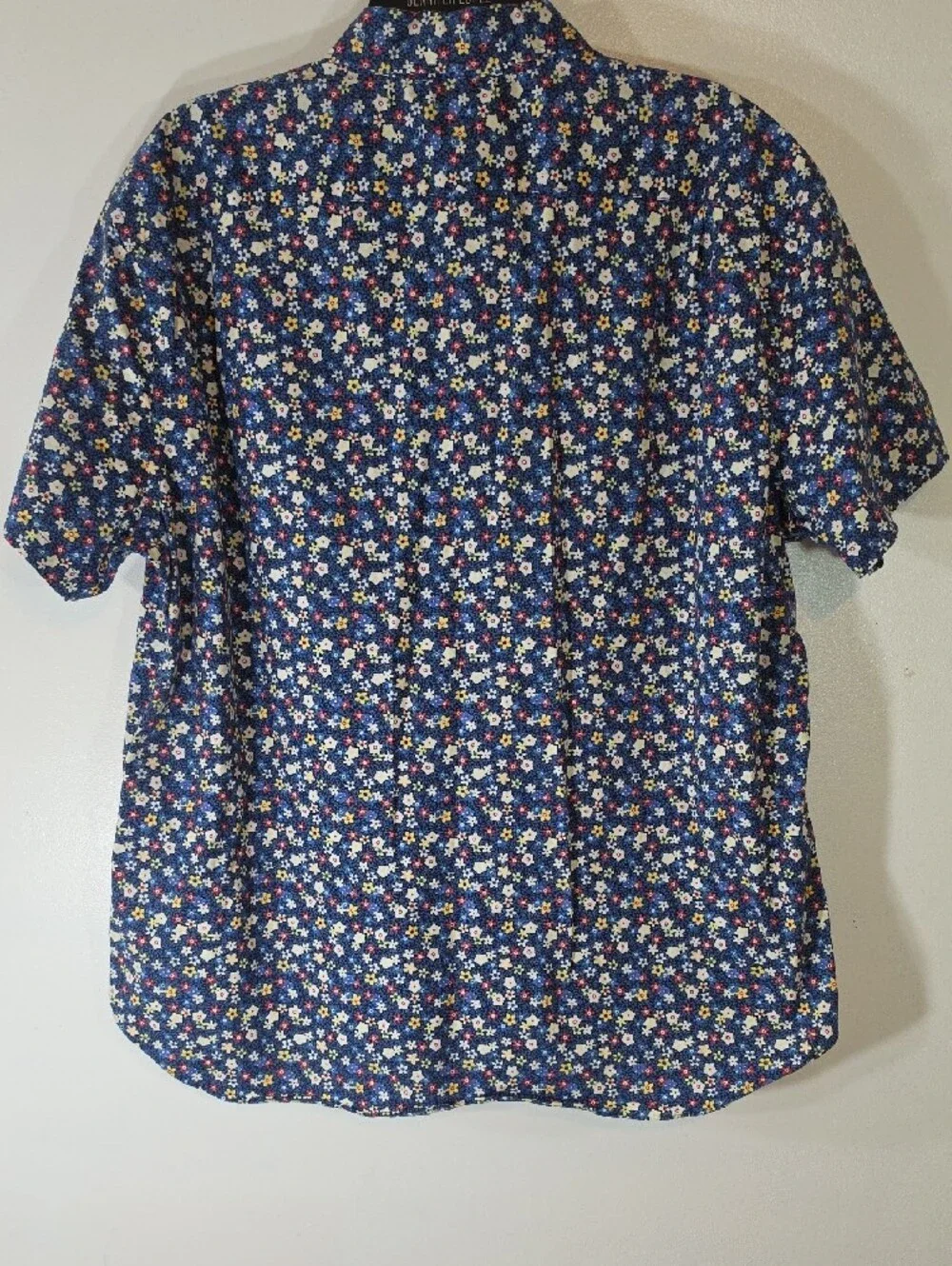 J Crew Men's Short-Sleeve Navy Floral Button-Up Slim Shirt XXLarge